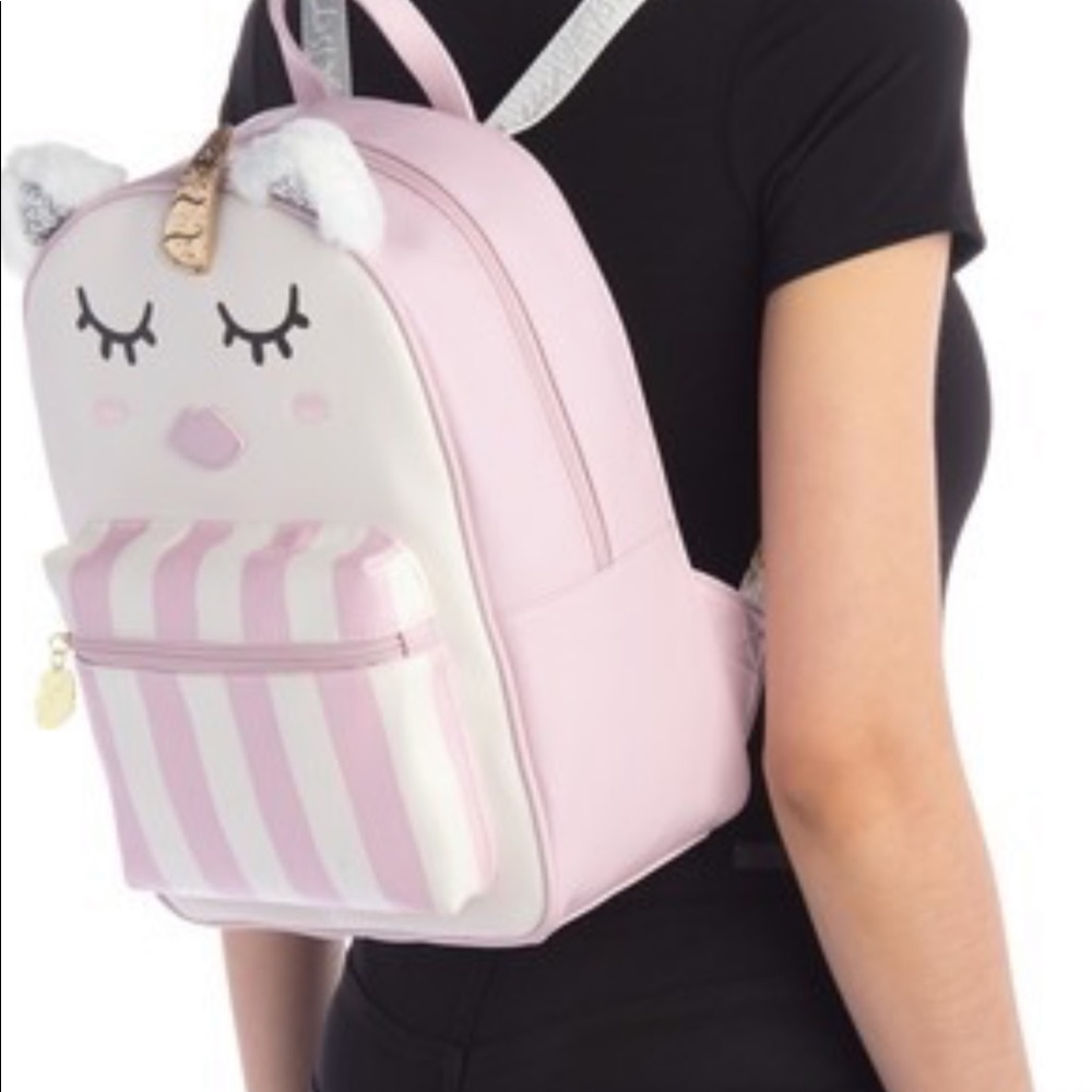 BETSEY JOHNSON MAGGIE FAUX FUR MID SIZED BACKPACK